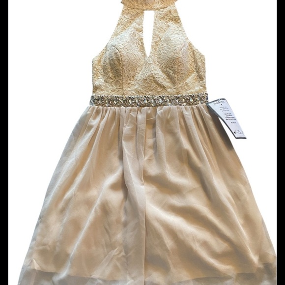 Macy's Dresses & Skirts - Macy's Gold Halter Sundress for Prom